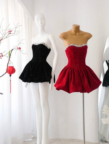Ruby Velvet Dress (On hand)