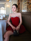 Ruby Velvet Dress (On hand)