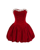 Ruby Velvet Dress (On hand)