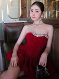 Ruby Velvet Dress (On hand)