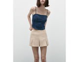 Flora Denim Backless Top