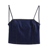 Flora Denim Backless Top