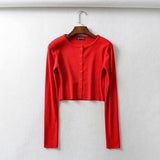 Amie Knit Crop Long Sleeve Top