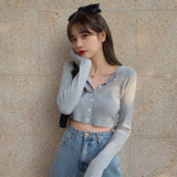 Amie Knit Crop Long Sleeve Top